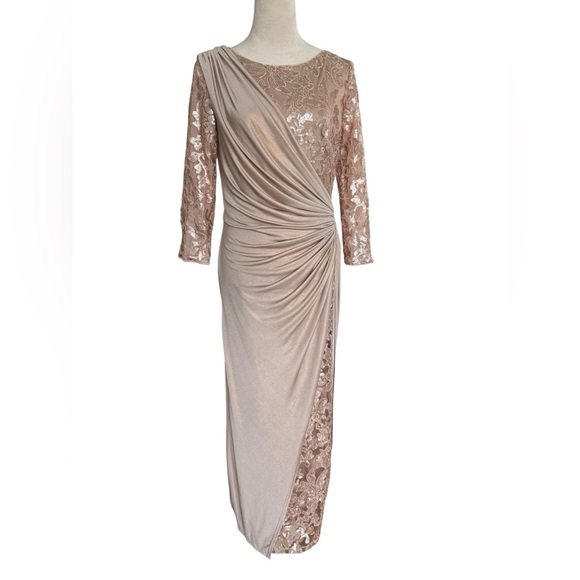 Tadashi Shoji Dresses & Skirts - Tadashi Shoji Blush Sequin lace draped Dress